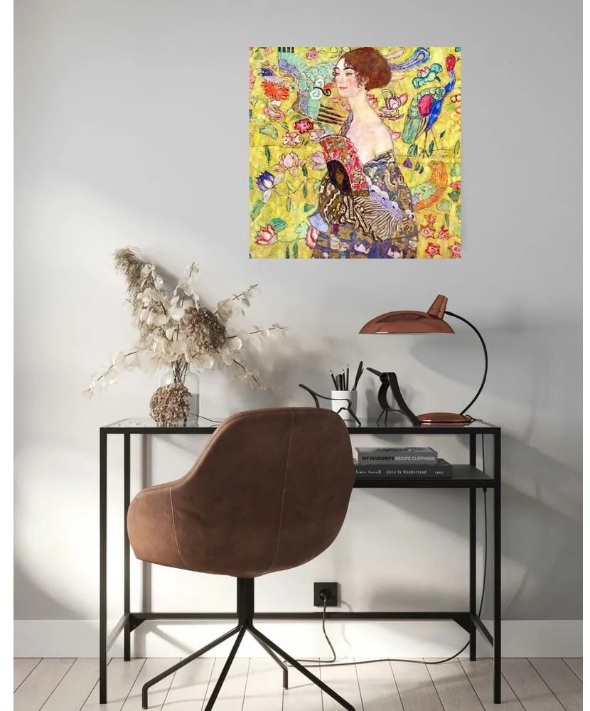 Gustav Klimt - A nő legyezővel festményének másolata, 60 x 60 cm