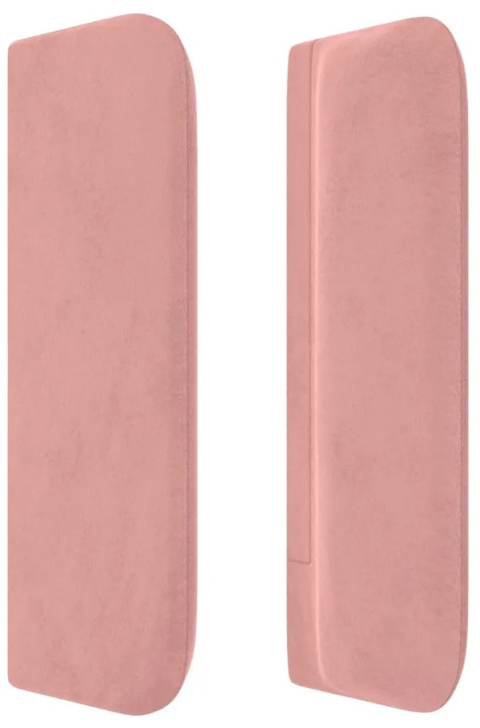 rózsaszín bársony szárnyas fejtámla 163x16x78/88 cm