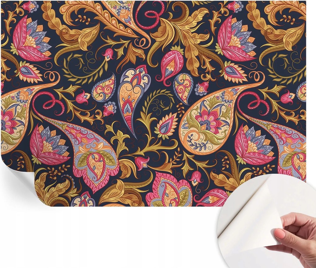 Design fali fotótapéta öntapadós színes paisley 104x70 cm