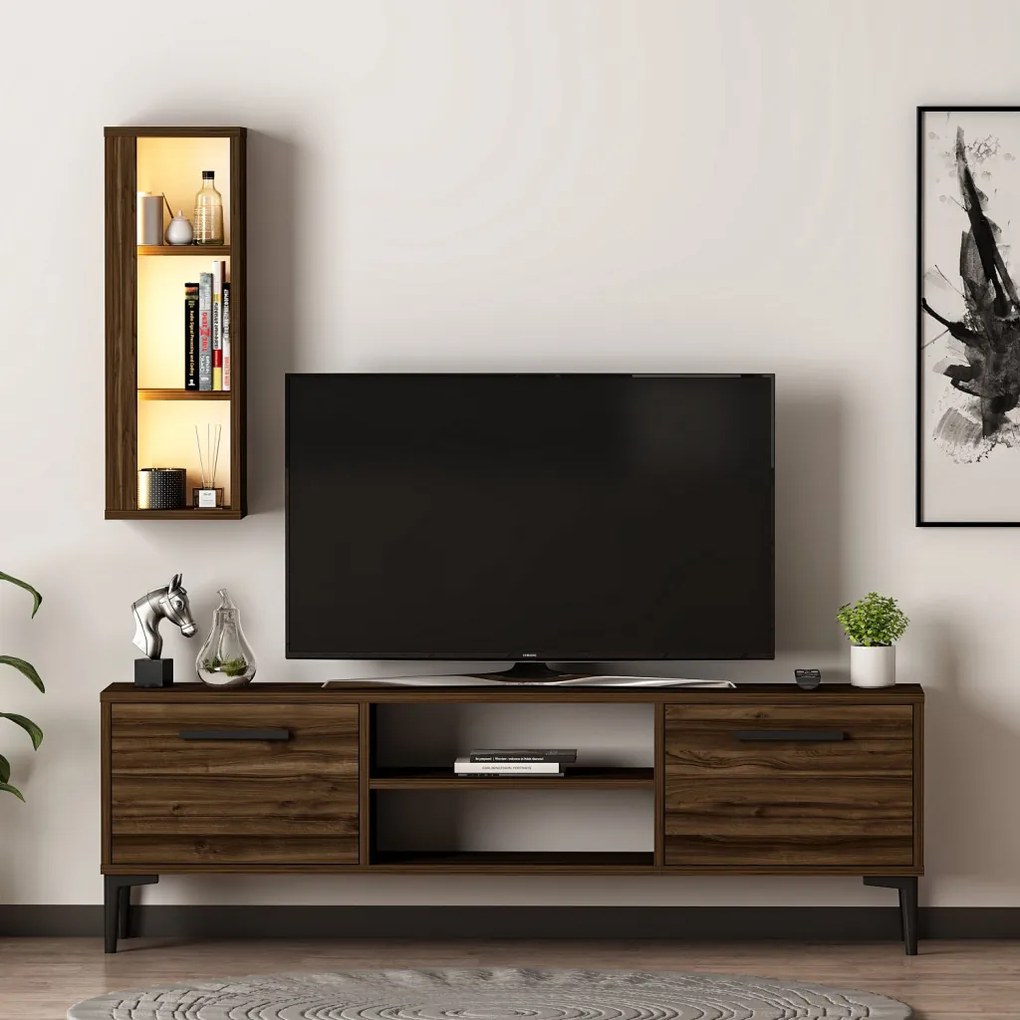 Bien TV-állvány, dió, 150 cm