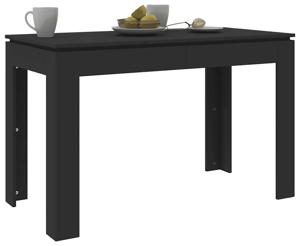 Fekete szerelt fa étkezőasztal 120 x 60 x 76 cm