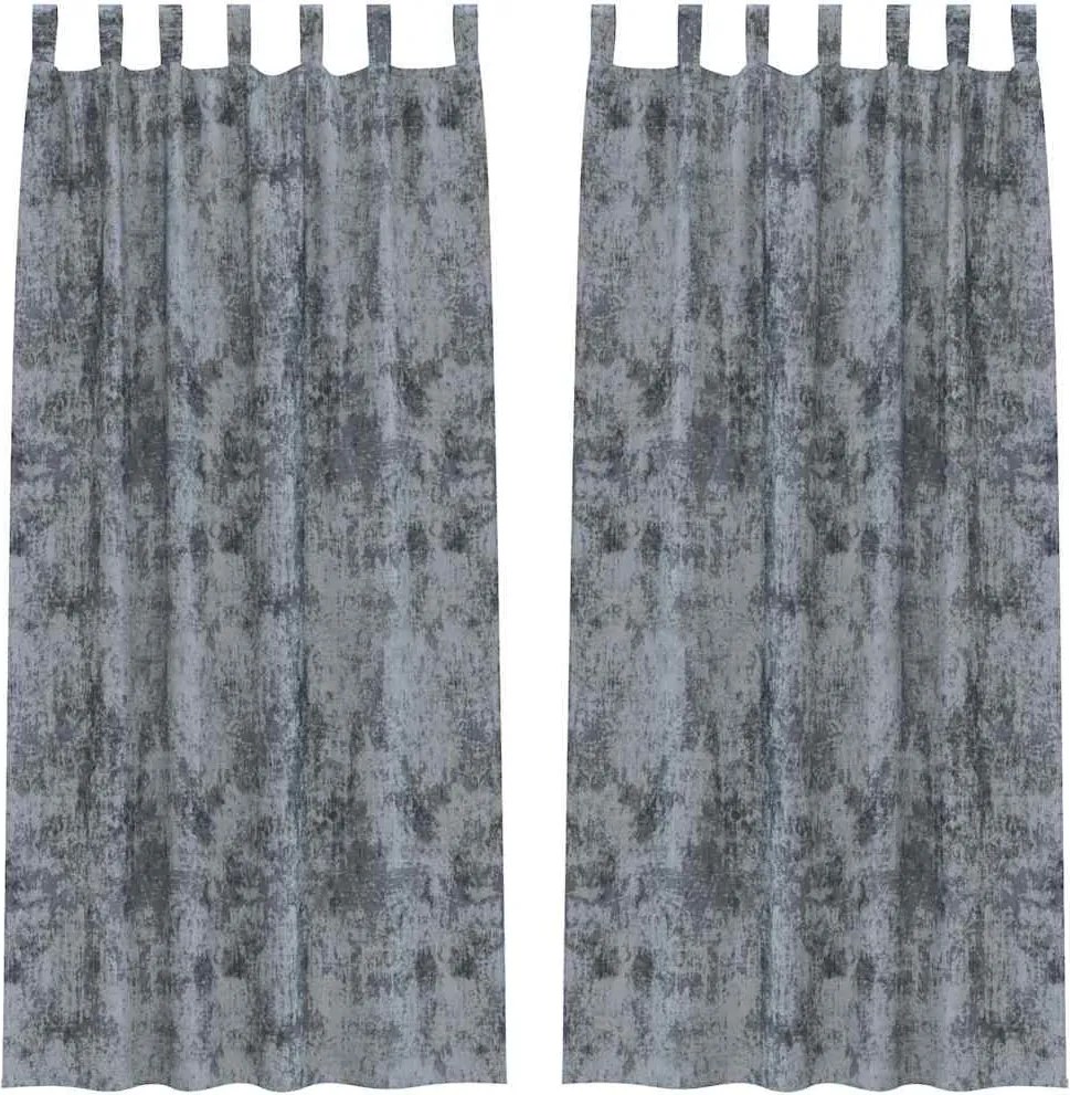 vidaXL Bársonyfüggönyök 2 pcs Ezüst Szürke 225 x 140 cm Bársony