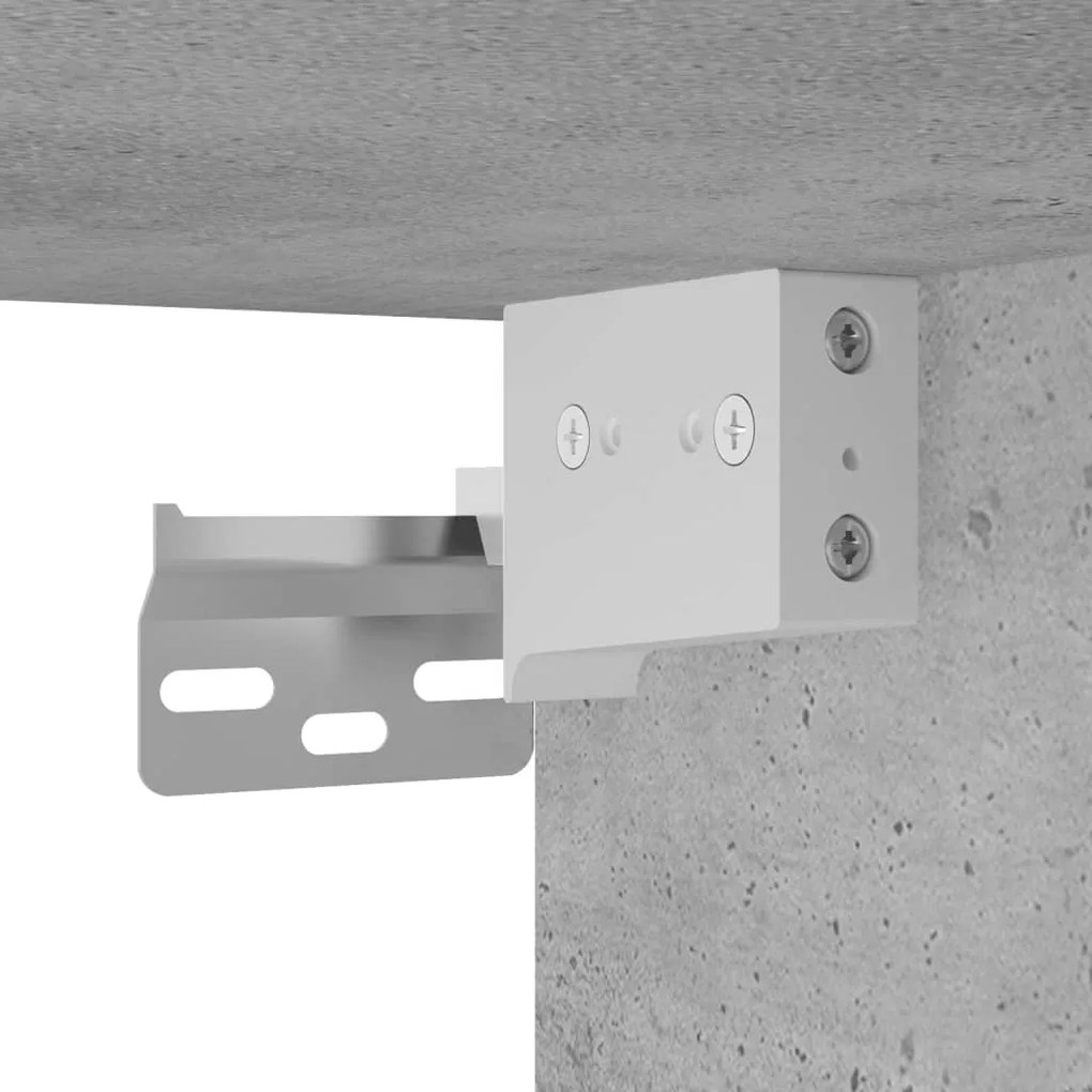 betonszürke szerelt fa függő fürdőszobaszekrény 80x38,5x45 cm