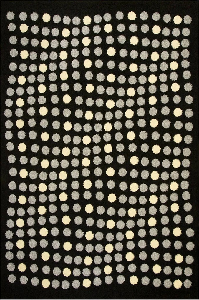 200x280 cm Ifjúsági Pöttyös Szőnyeg Fekete Pöttyös