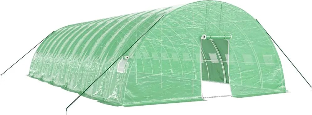 vidaXL zöld acélvázas melegház 72 m² 12 x 6 x 2,85 m