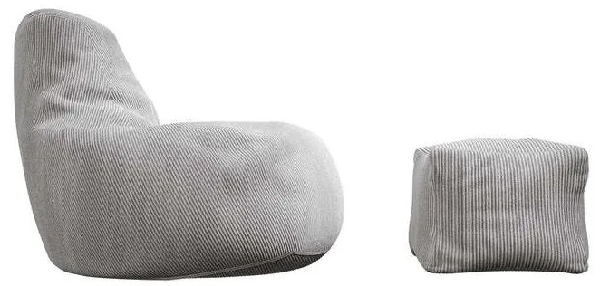 Juskys Chillex babzsákfotel lábtartóval – szürke