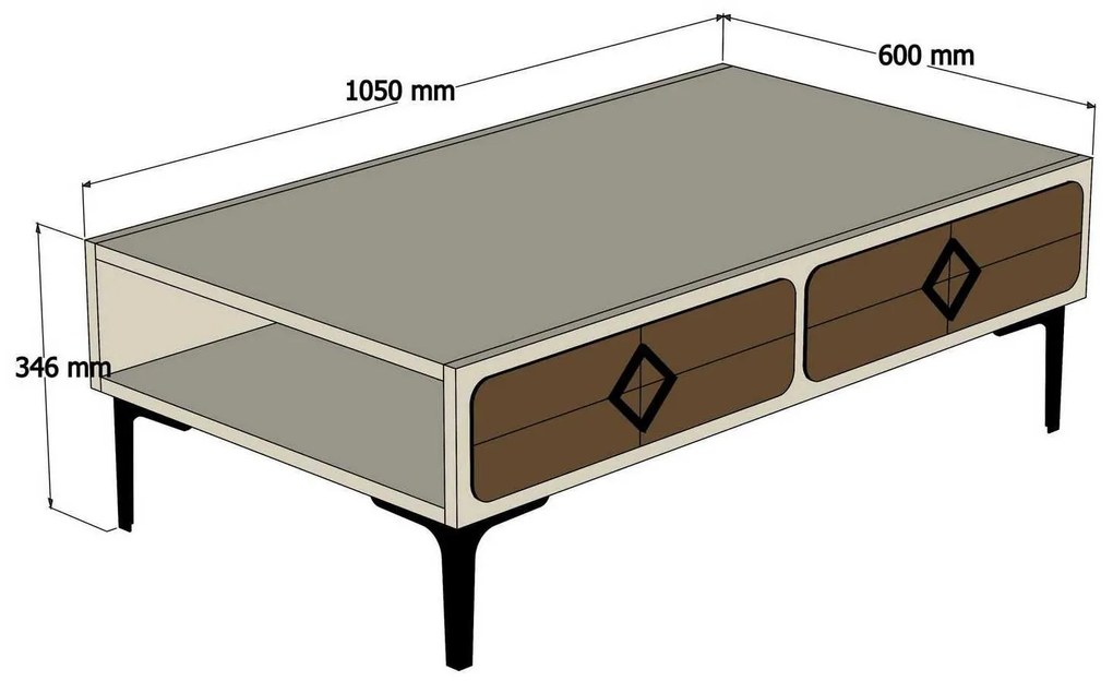 Dohányzóasztal Simba (dió + kék). 1089495