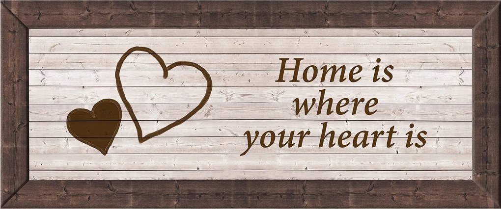 Fotótapéta Home is where your heart is fa szív keret 250x104 +ragasztó