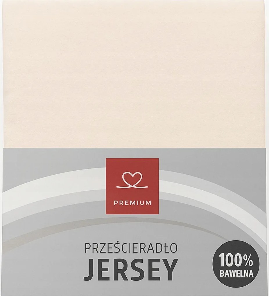 Jersey Premium Gumis Lepedő 200x220 Bézs Nagyon Vastag Top Minőség