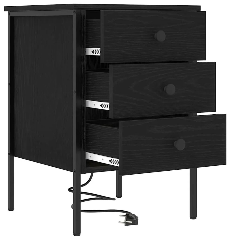 Éjjeli Szekrények 2 pcs Musta tammi 42 x 41 x 61 cm Faanyag