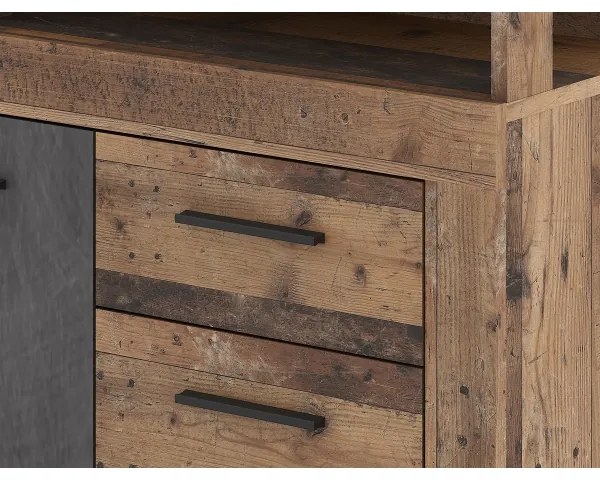 RUNA komód sötétbarna/antracit