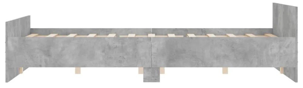 betonszürke ágykeret fej- és lábtámlával 120 x 200 cm