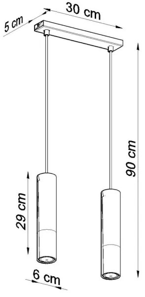 Sollux SL.0941 - Csillár zsinóron LOOPEZ 2xGU10/10W/230V fekete/króm