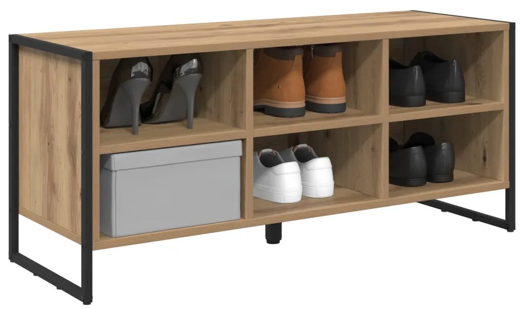 Cipőszekrény tárolóval Művészi tölgy 60 x 35 x 44 cm Faanyag