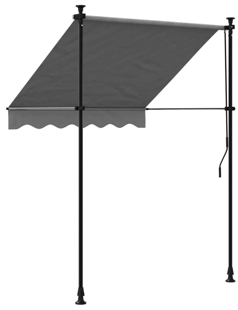 antracit szövet és acél feltekerhető napellenző 150 x 150 cm