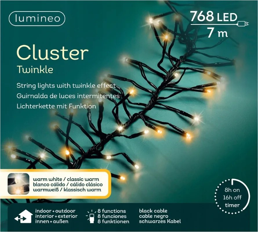 Lámpák 768 Led kültéri/beltéri Klasszikus/Meleg fehér 7m programozóval