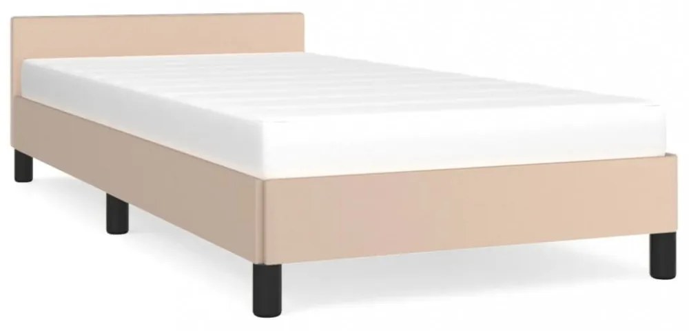 kávészínű ágykeret fejtámlával matrac nélkül 80 x 200 cm