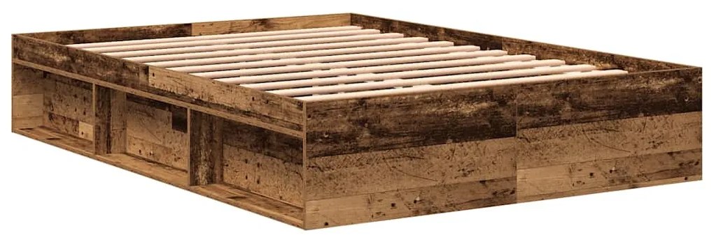 antik fa szerelt fa ágykeret matrac nélkül 140x190 cm