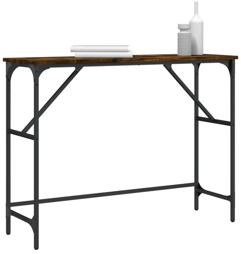 füstös tölgy színű szerelt fa tálalóasztal 100x32x75 cm