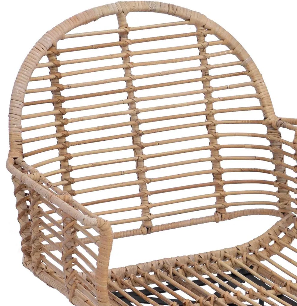 Étkezőszék 2 pcs Természetes 57 x 54.5 x 85 cm Rattan és Vas