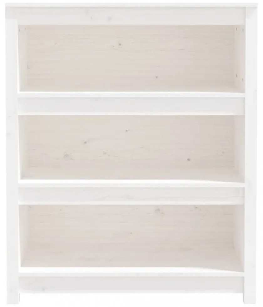 fehér tömör fenyőfa könyvszekrény 80x35x97 cm