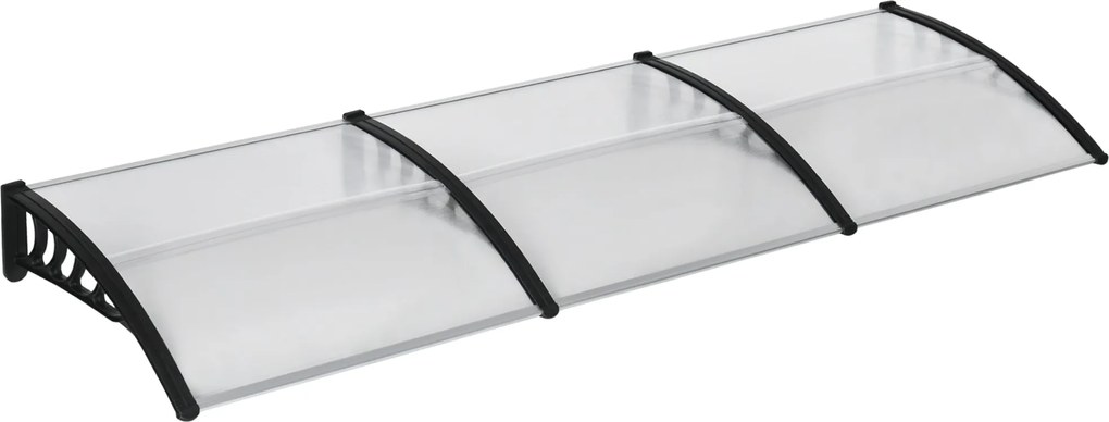 Outsunny 303x96 cm Védő Napellenző Külső Tetőajtókhoz és Ablakokhoz Nap és Eső Ellen Aluminum Ötvözet PP Polikarbonát Átlátszó Támogatással | Aosom