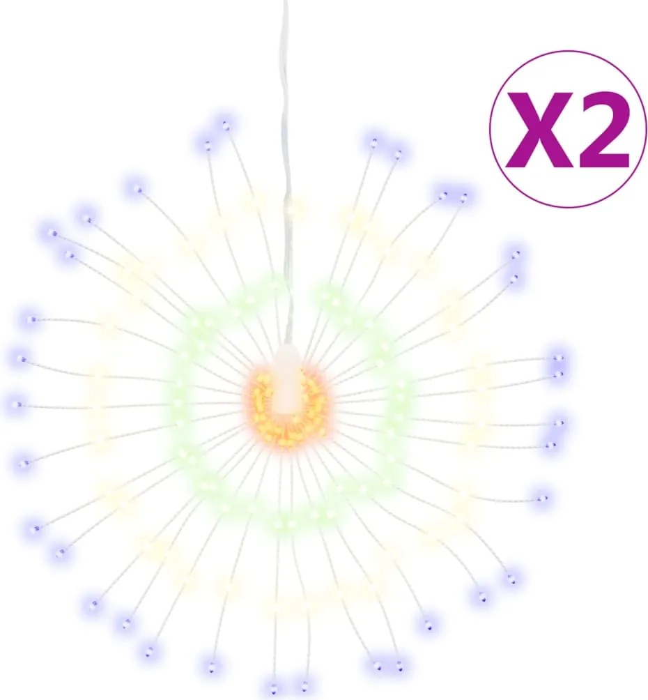 vidaXL 2 db karácsonyi többszínű csillagfény 140 db LED 17 cm