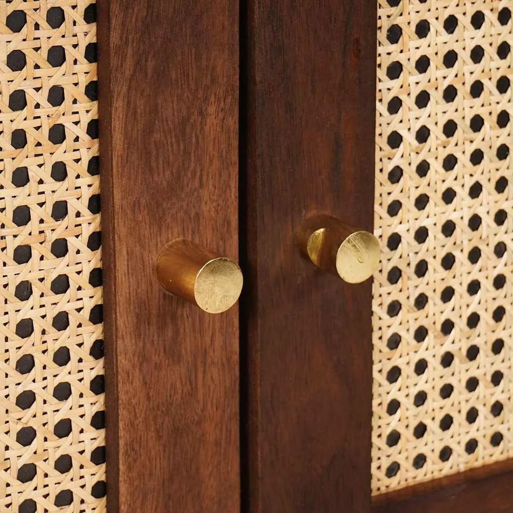 Széf Barna 60 x 33.5 x 75 cm Kanna és tömör mango fa