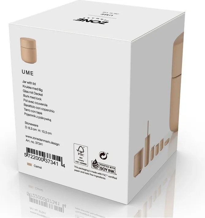 Bézs kőedény fürdőszobai rendszerező vattakorongokhoz Ume – Zone