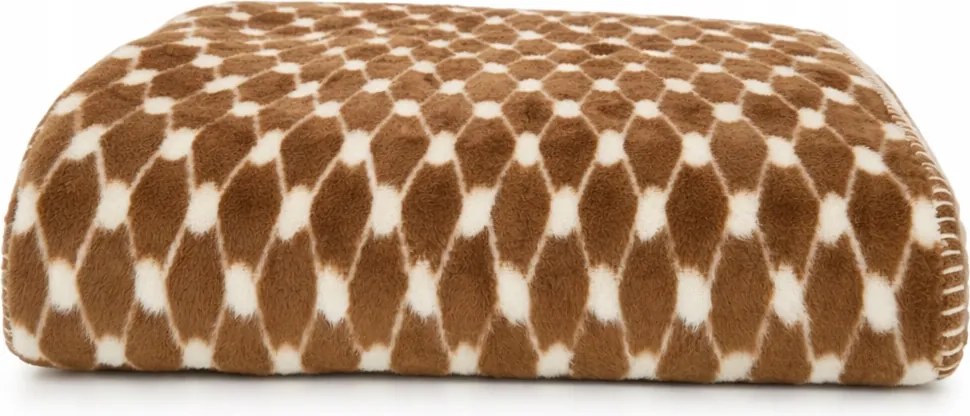 Meleg Puha Pöttyös Takaró 140x200 MrTowel 400g/m2 Barna-Fehér Foltos