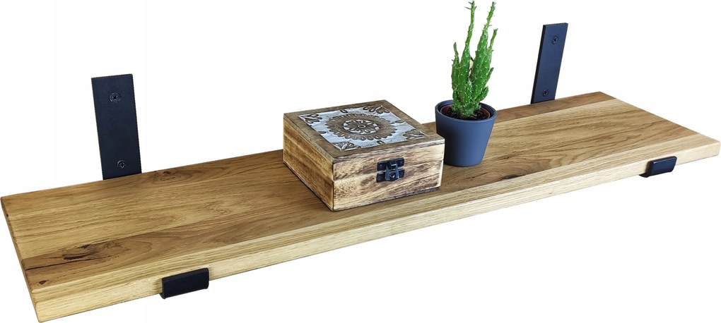 Loft falra akasztható polc fekete könyvespolc 120cm x 25cm