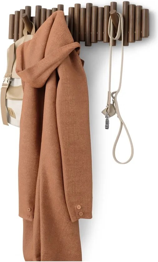 Sötétbarna borovi fenyő fali fogas 61 cm Picket – Umbra