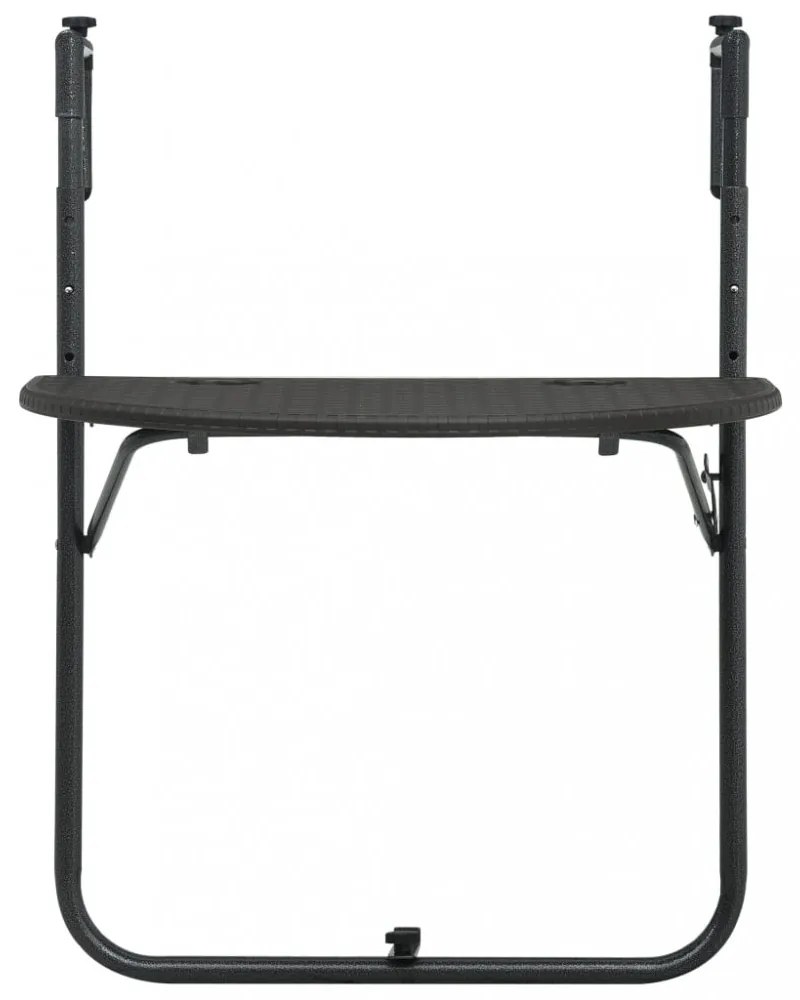 barna rattan hatású műanyag függő erkélyasztal 60x64x83,5 cm