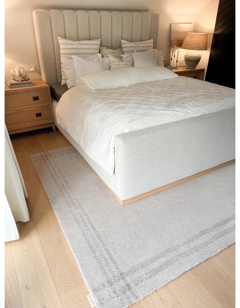 Krémszínű gyapjú szőnyeg 200x300 cm Calisia M Grid Rim – Agnella