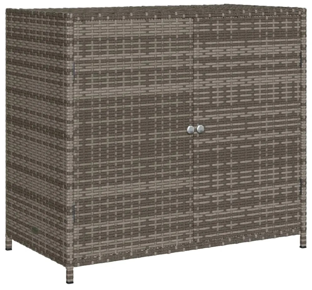 szürke polyrattan kerti tárolószekrény 83x45x76 cm