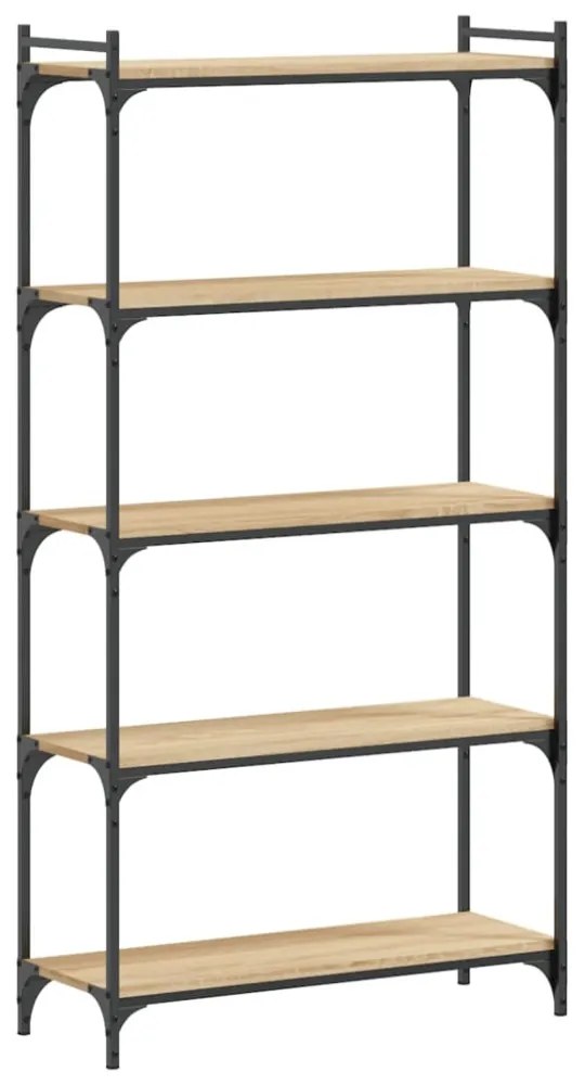 5 szintes sonoma tölgy szerelt fa könyvespolc 80 x 30 x 154 cm