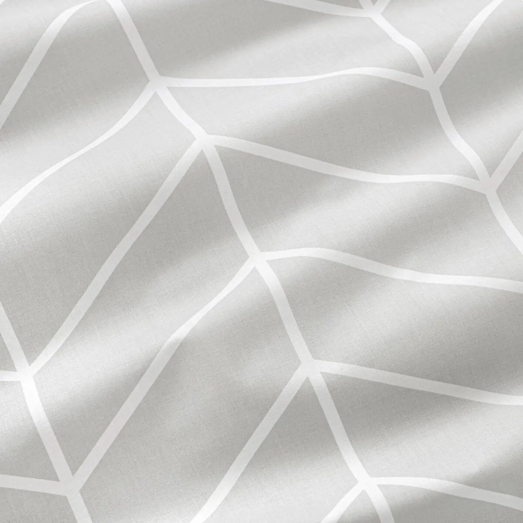 Goldea pamut ágyneműhuzat - cikcakk fehér és szürke 150 x 200 és 50 x 60 cm