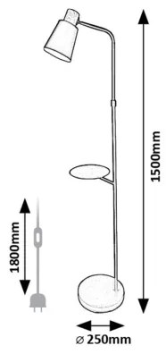 Rabalux 74229 - Állólámpa AZIM 1xE27/40W/230V fekete