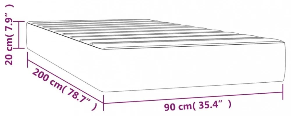 vidaXL barna műbőr zsebrugós ágymatrac 90x200x20 cm