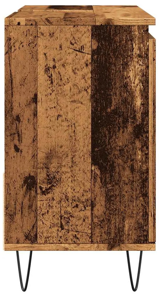antik fa színű szerelt fa mosdószekrény 65 x 33 x 60 cm
