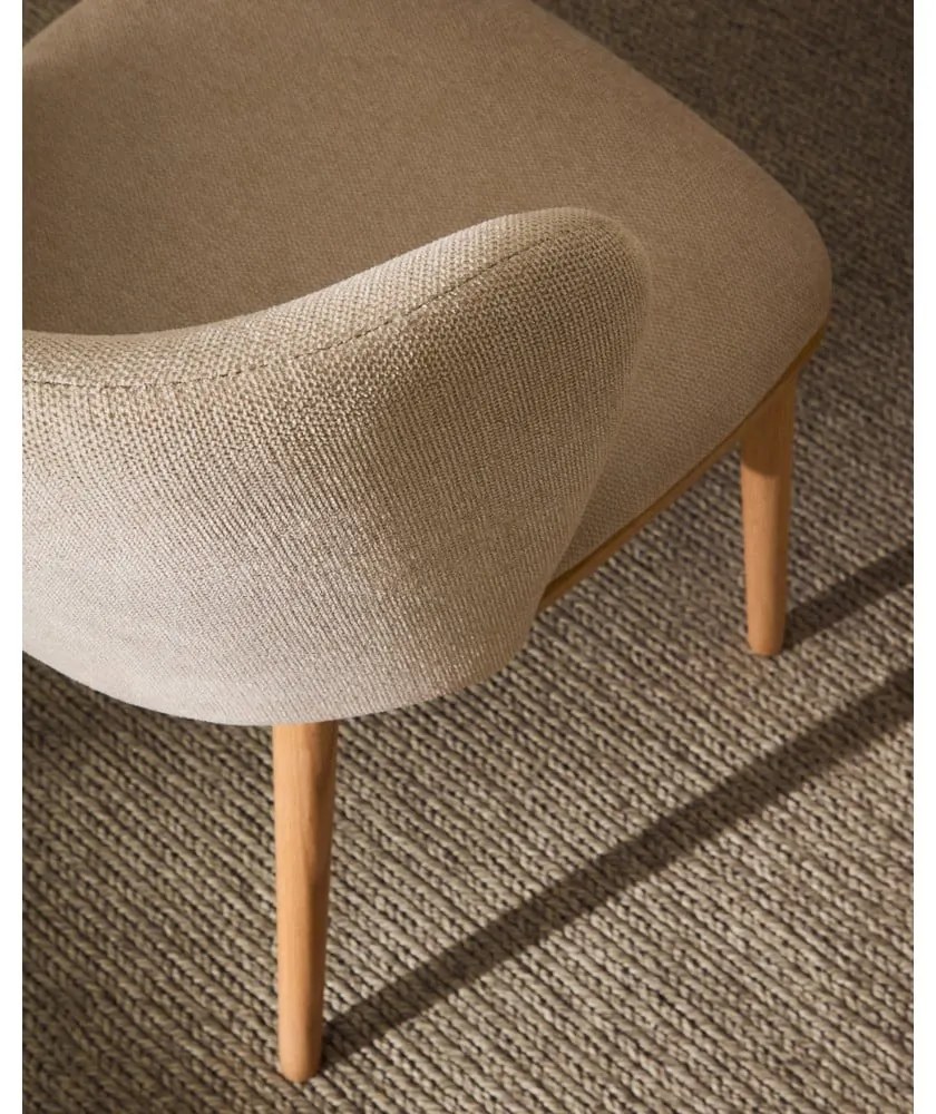 Bézs kárpitozott étkezőfotel Ciselia – Kave Home