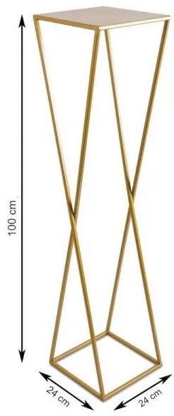 Virágállvány 100x24 cm arany színben