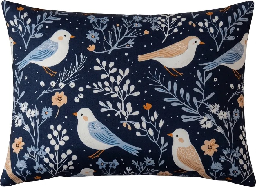 Mikroszálas párnahuzat DENIM BIRDS 50x70 cm, kék