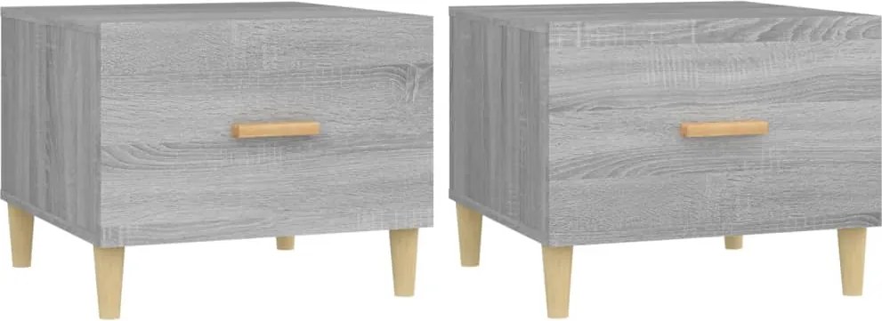 vidaXL 2 db szürke sonoma szerelt fa dohányzóasztal 50 x 50 x 40 cm