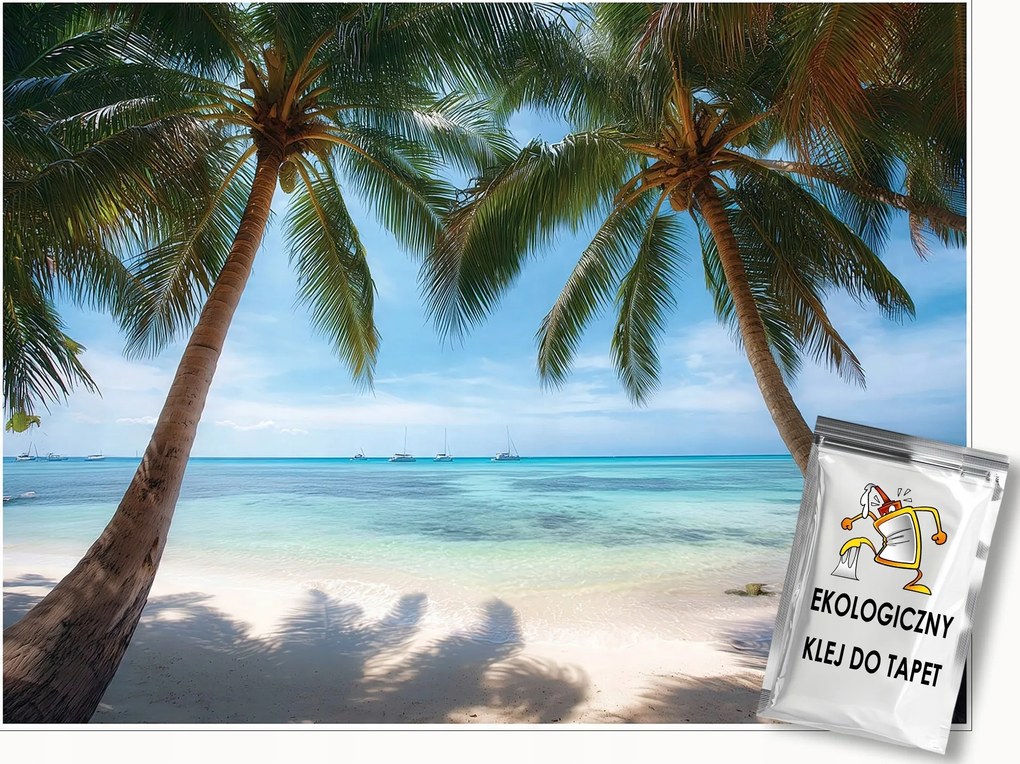 Fotótapéta Tengerpart 3D Pálmafák Tenger Természet Falra Hálószoba Nappali 250x175