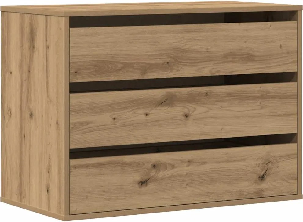 vidaXL kézműves tölgy szerelt fa fiókos sarokszekrény 80 x 41 x 58 cm