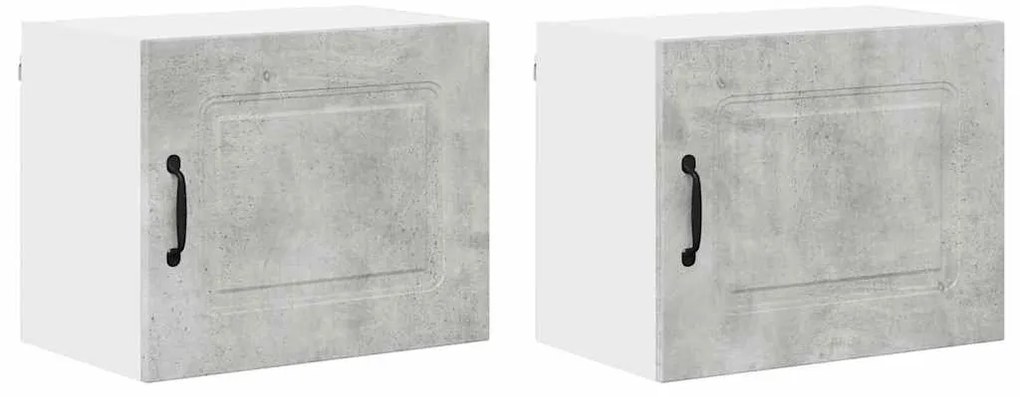 Fali konyhaszekrény 2 pcs Beton Szürke 50 x 31 x 40 cm Faanyag