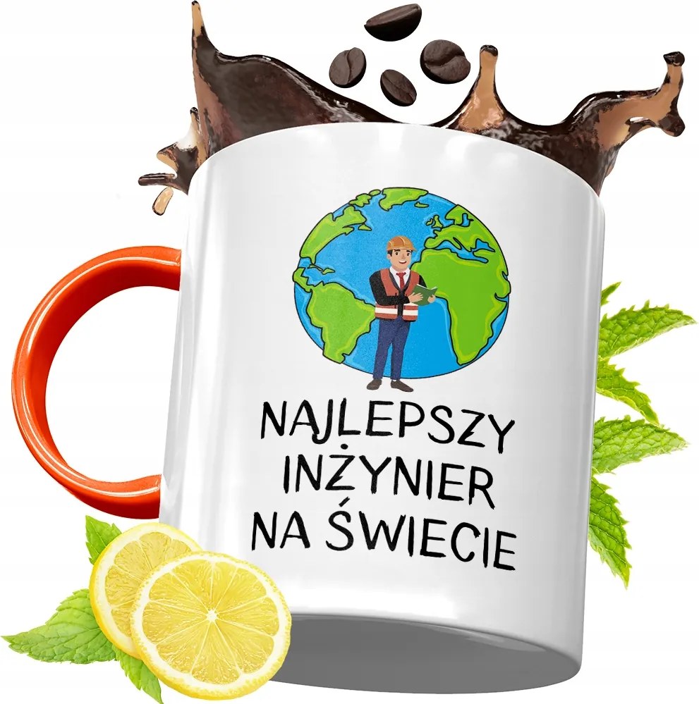 Narancssárga Bögre Mérnöknek Ajándék fényképes nyomattal