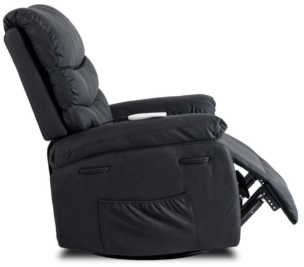 Elektromosan Vezérelhető Masszázsfunkciós Relaxfotel Fotel Fekete Színben. BRUCE