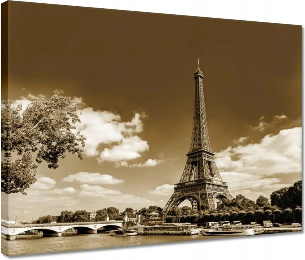 Vászonkép 40x30 Eiffel-torony szépia
